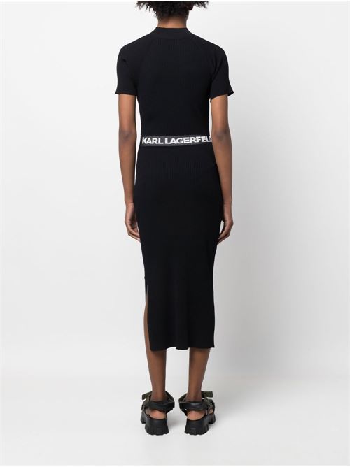 Abito donna lungo ed elasticizzato con scritta logo in vita Karl Lagerfeld | 225W1350999